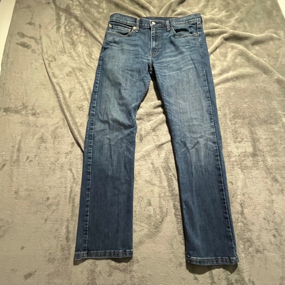 Levis 513 Slim Straight Jeans Mens 34x32 Blue Medium Wash Denim 08513-0934